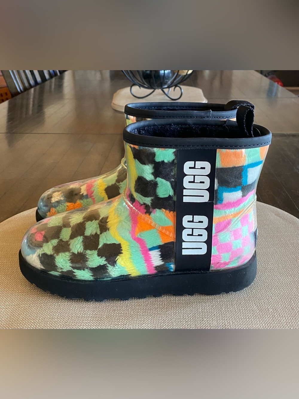 UGG Classic Clear Mini Checks Black
Waterproof Boots Womens 6.5